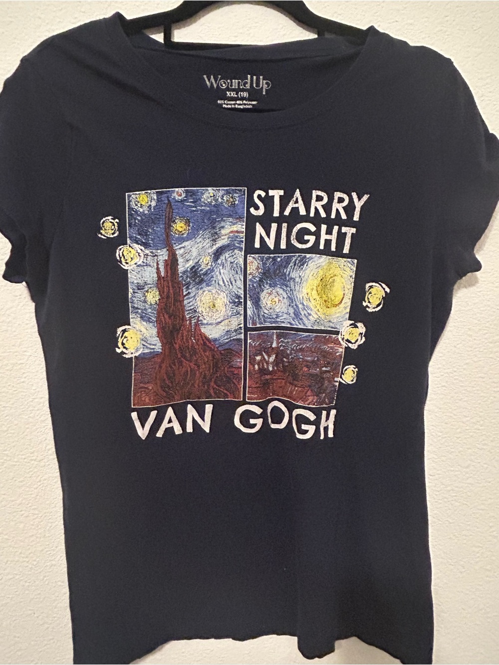 Wound Up Navy 'Starry Night' Van Gogh Graphic Tee with Yellow Accents